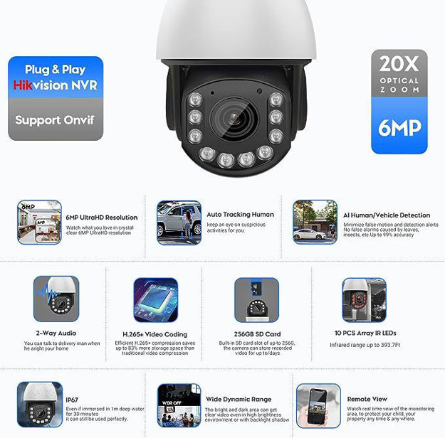 Picture of 6MP Outdoor PTZ IP POE Camera