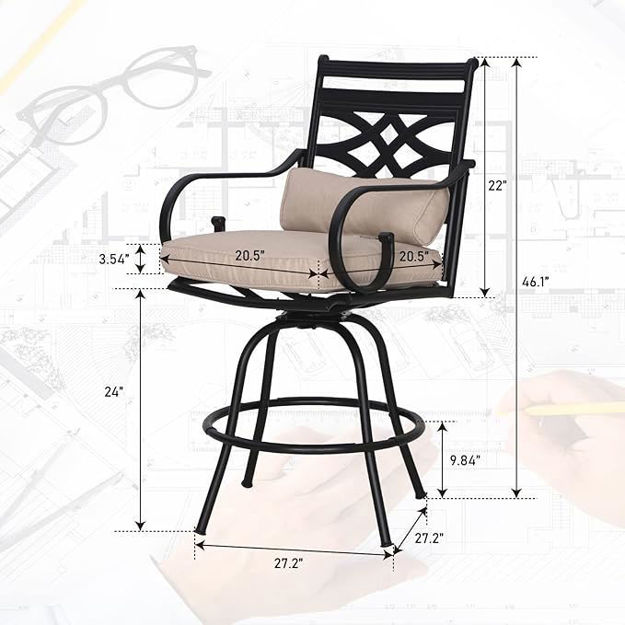 Picture of Heavy-Duty Counter Height Patio Bar stools