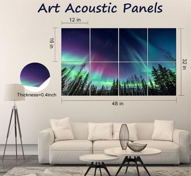 Picture of 48X32Inches Art Acoustic Panels, Sound Absorbing Panels,Self-adhesive Soundproof Wall Panels