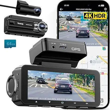 Picture of 4K Front Rear Dash Cam Built-in GPS 5GHz