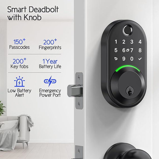 Picture of Keypad Keyless Deadbolt Fingerprint Electronic