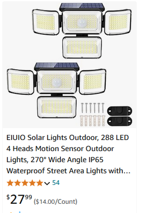 Picture of EIUIO Lights Outdoor Motion Waterproof