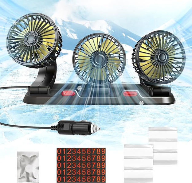 Picture of Portable 3 Head Car Cooling Fan