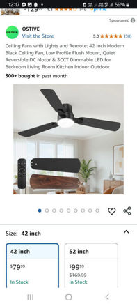 Picture of OSTIVE Ceiling Fans Lights Remote