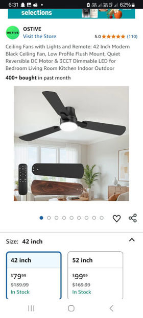 Picture of OSTIVE Ceiling Fans Lights Remote