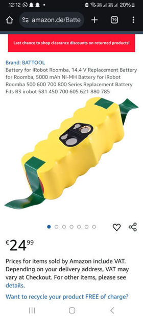 Picture of Battery iRobot Roomba Replacement irobot
