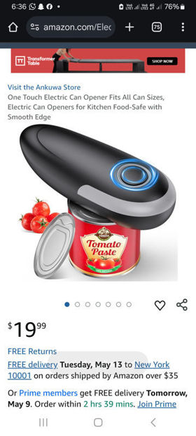 Picture of Electric Opener Openers Kitchen Food Safe