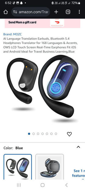 Picture of Translation Bluetooth Headphones Translator Languages