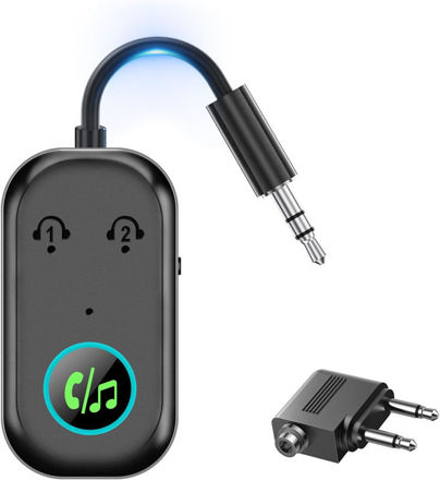 Picture of Bluetooth Transmitter Receiver Headphone Connection