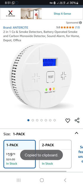 Picture of Detectors Battery Operated Monoxide Detector