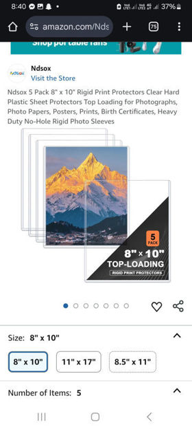 Picture of Ndsox Protectors Plastic Photographs Certificates