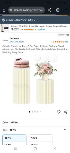 Picture of Cylinder Pedestal Acrylic Foldable Pillars