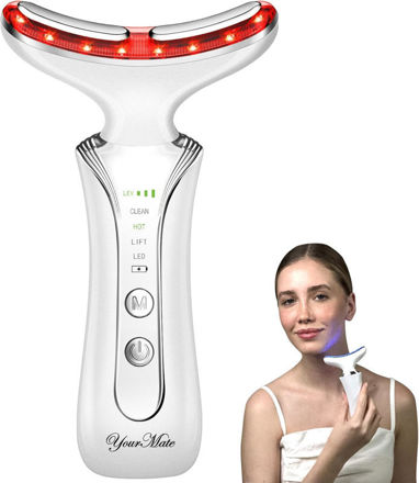 Picture of Red Light Therapy Device Pro Face & Neck Massager for Skin Care 4 in 1 Facial Tools Skin with 7 Colors LED Light for Rejuvenation