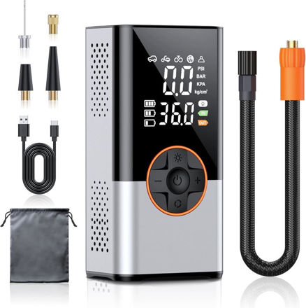 Picture of Tire Inflator Portable Air Compressor, 180PSI & 15000mAh Cordless Air Pump,3X Faster Inflation Air Compressor for Car, Motorcycle, Bicycle, Ball(White)