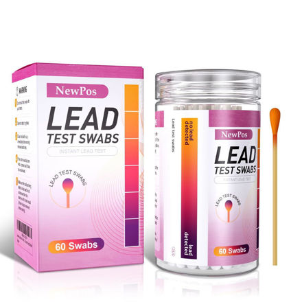 Picture of Lead Paint Test Kit: 60 Swabs Accurately Formulated Lead Test Kit Testing for Dishes Paint Cups Ceramics Toy and All Surfaces - Results in 30 Seconds Lead Detector