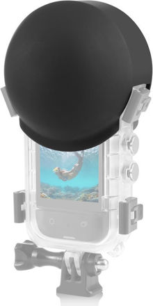 Picture of Silicone Lens Cover for Insta360 X3 X4 Invisible Dive Housing Case, Protective Lens Cap Lens Guard Protector Insta 360 X4 Diving Case Action Camera Accessories (Black)