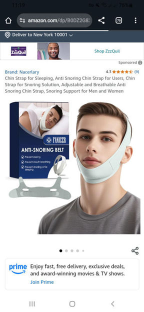 Picture of Sleeping Snoring Solution Adjustable Breathable