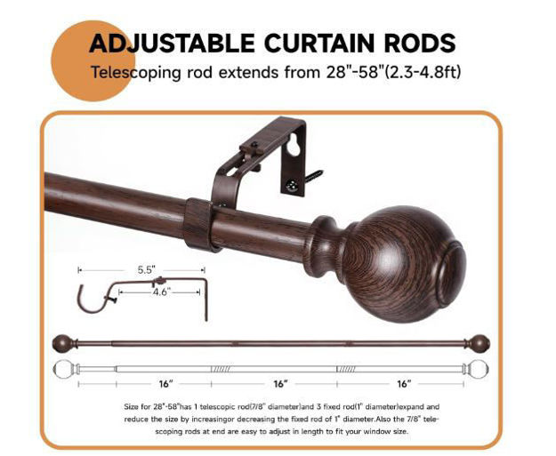 Picture of Curtain Imitation Decorative Adjustable 2 3 4 8ft