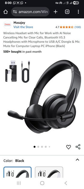 Picture of Wireless Cancelling Bluetooth Headphones Microphone