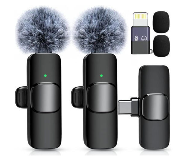Picture of Microphone Android%EF%BC%8C2 Microphones Recording LiveStream Black