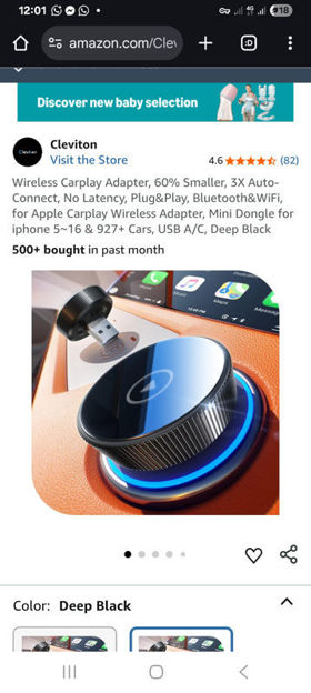 Picture of Cleviton Wireless Carplay Auto Connect Bluetooth