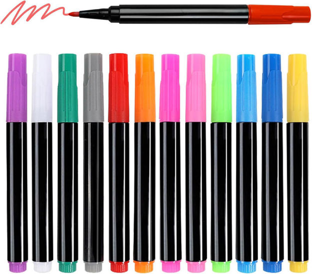 Picture of 12 Color Markers Fluorescent Erasable Writing